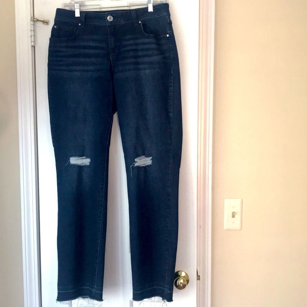 INC International Concepts Size 10 Ripped Straight Leg Jeans